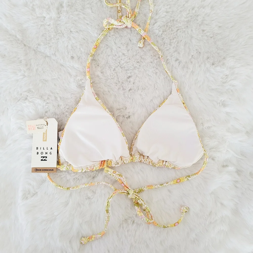 🌞BILLABONG SUN WORSHIPPER TANLINES TRIANGLE BIKINI TOP SIZE M/10